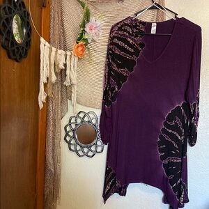 Purple and Black Shimmering Women's Top